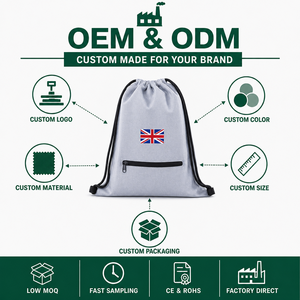 Tas Ransel Tali Serut Lipat Besar Tahan Air, Fashion, Promosi, Logo Custom, Bahan Polyester, Kapasitas 20-38L, Dilengkapi Kompartemen Laptop - Product Image 1