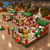 Château gonflable de Noël sur mesure, avec toboggan, pour intérieur et extérieur, thème festif, aire de jeux, vente en gros directe usine
