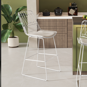 Industrial Living Room Restaurant <strong>Breakfast</strong> High Chair Modern Metal Iron Faux Leather Bar <strong>Stools</strong> for Kitchen Luxury - Product Image 1