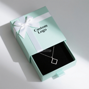 Luxury <b>Large</b> Necklace Jewelry Packaging <b>Box</b> Custom Logo Biodegradable Handmade Drawer <b>Box</b> With Velvet Foam Insert Premium <b>Gift</b> - Product Image 3