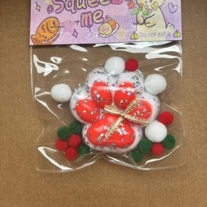 Taba <b>Squishy</b> Santa <b>Cat</b> Paw Toy New Trending Kawaii Mochi Toys Pinch Squeeze Ball for Kids Christmas Gifts for Boys and Girls - Product Image 3