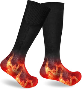 Rechargeable Black Winter Washable Heating Socks Nylon Electric <b>Heated</b> Socks With Battery - Product Image 1