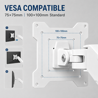 Soporte de Escritorio Ajustable para un Solo Monitor de 17-32 Pulgadas, VESA 75x75 100x100, con Abrazadera en C e Instalación a Travesaño