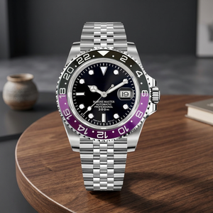 นาฬิกาดำน้ำคลาสสิค สายหนัง ตัวเรือนสแตนเลส โลโก้ S เครื่อง Seiko NH35 หน้าปัด MOD กันน้ำ 20 มม. กระจกแซฟไฟร์ - Product Image 2