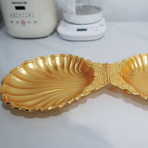 2026 Top Selling Shell Fruit <strong>Plate</strong> Luxury Gold Zinc Alloy Shell <strong>Creative</strong> <strong>Serving</strong> Dish Metal <strong>Serving</strong> Dishes <strong>Plates</strong> - Product Image 6