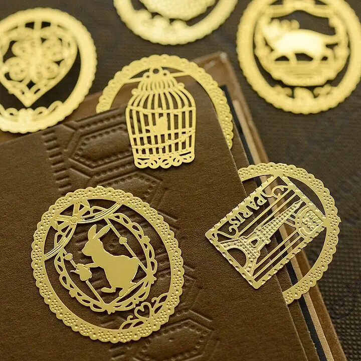 Mini oro cartoon animali key tower coniglio gabbia segnalibro in pizzo simpatici segnalibri in metallo di cancelleria per materiale scolastico porta libri