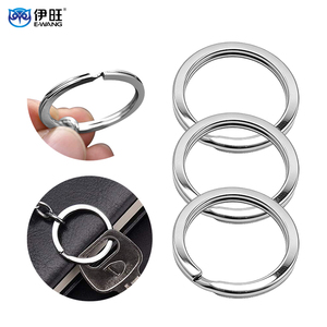 ห่วงกุญแจแบนแบบแยกส่วน จำนวนมาก ทำจากสแตนเลส 304 สำหรับป้ายติดกระเป๋า - Product Image 1