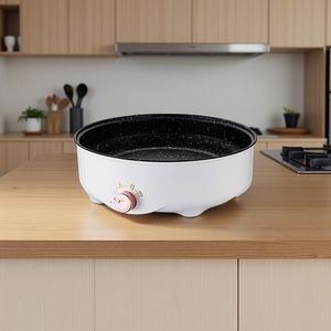 Parrilla <span class=keywords><strong>Eléctrica</strong></span> Portátil Antiadherente sin Humo, Fácil de Limpiar, 3 Ajustes de Temperatura, Calentamiento Circular Completo, Grado Alimenticio para el Hogar - Product Image 1