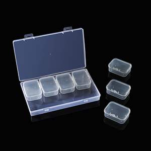 กล่องใส่เครื่องประดับพลาสติกใสพร้อมช่องเก็บของ 7 ช่องสำหรับอุปกรณ์เสริมชิ้นส่วนขนาดเล็กใช้สำหรับเดินทาง - Product Image 1