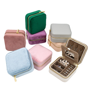 Custom Small Mirror Jewellery Case Organizer Hot Sale Gift Zipper Travel Jewelry Box