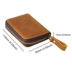 جلد أصلي عتيق Bifold للرجال سعة كبيرة محفظة بسحاب حجب RFID مع فتحة نقود ملحق الأعمال - Product Image 3
