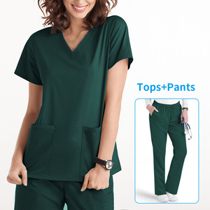 Grosir pakaian Scrub untuk rumah sakit, pria dan wanita lengan pendek Sc, grosir gaun bedah dokter belahan - Product Image 3