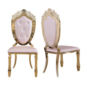 Chaises de mariage <span class=keywords><strong>en</strong></span> acier inoxydable, chaises de salle à manger, design sculpture dorée, style europé<span class=keywords><strong>en</strong></span>, romantique, chaudes, vente <span class=keywords><strong>en</strong></span> gros - Product Image 1