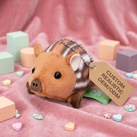 Llavero de Peluche de Cerdo Realista Personalizado, ODM OEM, Algodón PP Suave, Logotipo Personalizado, CE CPC, para Colgante de Bolso, Regalo Promocional, Regalo Festivo