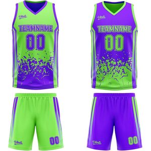 Maillot de basket-ball réversible personnalisé FOXA unisexe, col en V, sublimation, évacuation de l'humidité, 420g, impression du nom et du numéro - Product Image 2