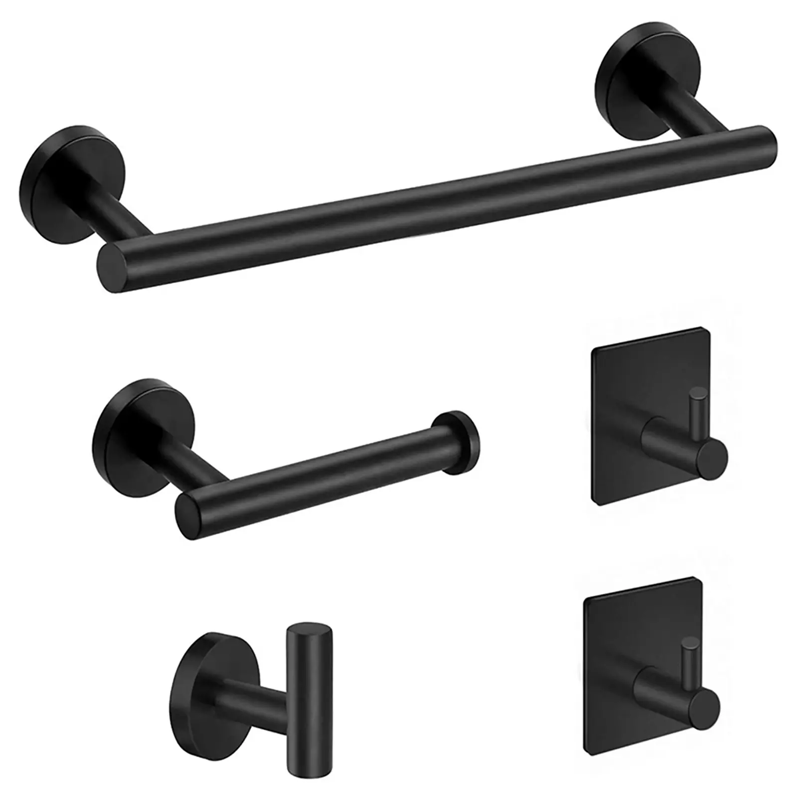 304 Stainless steel 5 piece set wall-mounted paper holder towel bar rack coat clothes hooks bathroom accessories set