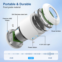 Nettoyeur dentaire ultrasonique portable Smile Find 200 ml 45 kHz à lumière UV pour appareils dentaires, gouttières et bijoux