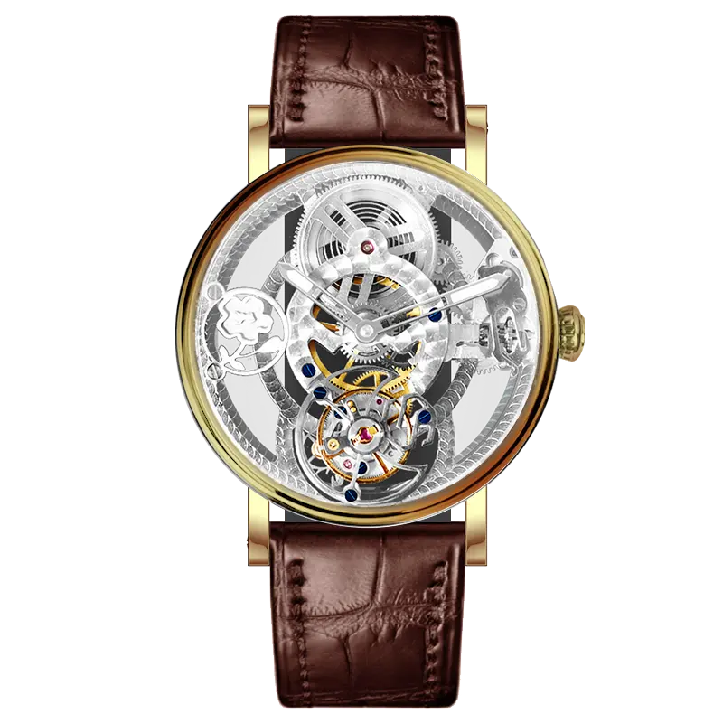 Luxury Design Seagull Tourbillon Watches Automatic Movement Custom Logo Moon Phase Watches Tourbillon Skeleton Watch