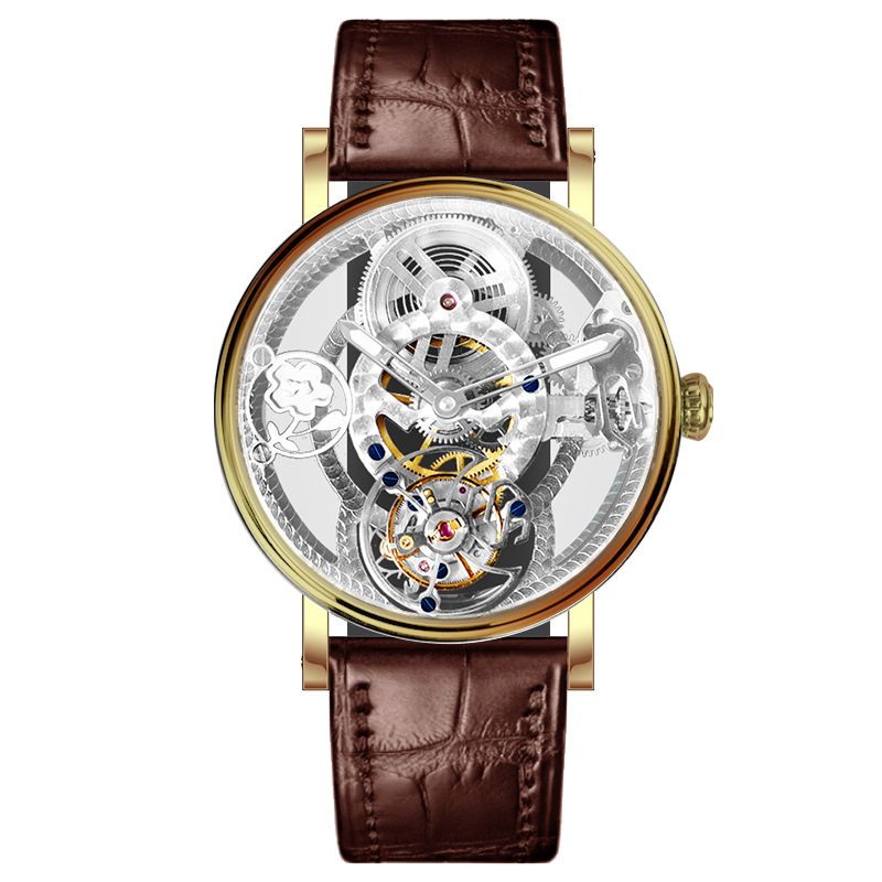 Luxury Design Seagull Tourbillon Watches Automatic Movement Custom Logo Moon Phase Watches Tourbillon Skeleton Watch