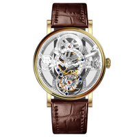 Design de luxe Seagull Tourbillon Montres Mouvement Automatique Logo Personnalisé Phase De Lune Montres Tourbillon Squelette Montre