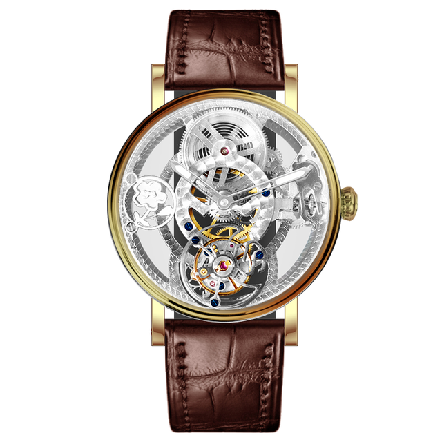 Luxury Design Seagull Tourbillon Watches Automatic Movement Custom Logo Moon Phase Watches Tourbillon Skeleton Watch