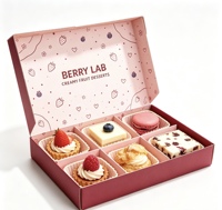 Emballage cadeau en carton pliable de qualité alimentaire avec séparateur intérieur pour brownie, donut, cookie, dessert, pâtisserie, vente en gros