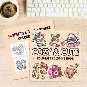 Livre de coloriage en papier de 52 pages pour adultes et adolescents, fabriqué en Chine, nouveau, transfrontalier, confortable, mignon et populaire - Product Image 1