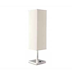 Lampe de table avec base carrée en résine de style antique et abat-jour carré en tissu blanc pour hôtel - Product Image 3