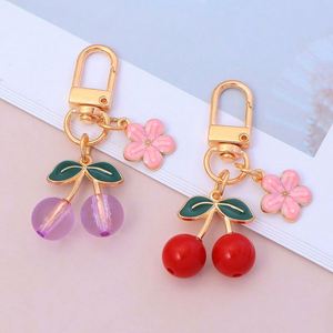 Women's Backpacks Acrylic Cherry Keychain Pearl Jewelry Decor Fashion Resin <b>Ornaments</b> Designer Bag Charms Fruit Pendants - Product Image 4