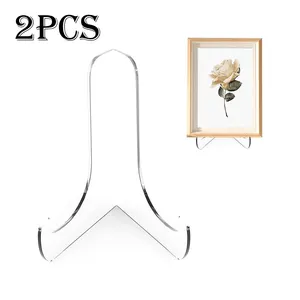 2PCS 60-Grad-Winkel Acryl platten ständer 3 Zoll klares Acryl-Display Staffelei Geschirr aufbewahrung Klarer Tablet-Halter zur Anzeige