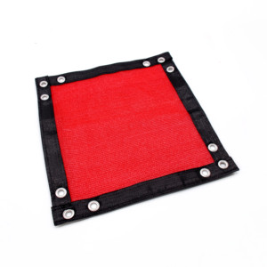 Écran d'intimité rouge 150 g/m² 100 % HDPE avec œillets en aluminium 4'x25' pour espaces publics extérieurs et filet de cloisonnement de chantier - Product Image 3