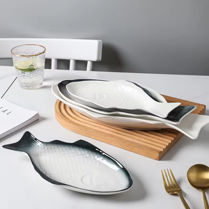 Креативный дизайн, рыбная керамическая тарелка, домашняя и коммерческая ресторанная чистая красная Рыбная тарелка, экологически чистая - Product Image 4