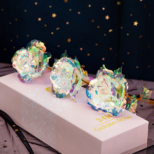 <span class=keywords><strong>ดอก</strong></span><span class=keywords><strong>กุหลาบ</strong></span>สีทอง24K พร้อมไฟ LED,ของขวัญวันวาเลนไทน์สำหรับกล่องสีชมพูของขวัญวันเกิดที่ไม่ซ้ำกัน - Product Image 2