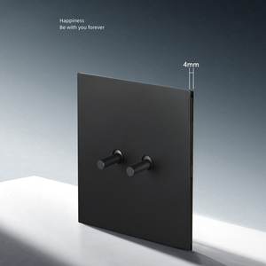 Langyeao retro sang trọng màu đen chuyển đổi chuyển đổi và công tắc điều khiển với thép không gỉ Bảng điều chỉnh chuyển đổi 1/2/<span class=keywords><strong>3</strong></span>/4 băng đảng 2 cách 110-250 V - Product Image 4