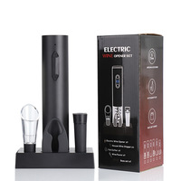 Ouvre-bouteille de vin électrique haut de gamme avec LOGO personnalisé Ouvre-bouteille USB/batterie en alliage d'aluminium avec bouchon en bois de sécurité avec boîte