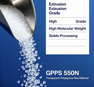 Granulés de polystyrène vierge GPPS 550N, qualité extrusion, haute clarté optique, matière première de résine GPPS - Product Image 1