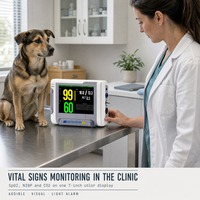 Moniteur patient multiparamétrique vétérinaire VET-7, moniteur de signes vitaux spéciaux pour animaux avec ECG, NIBP, SpO2, RESP, TEMP pour animaux de compagnie