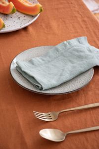 Serviettes en lin solides et durables Tissu décoratif pour la maison brodé moderne écologique Dernier style luxueux-Classique fait à la main - Product Image 4