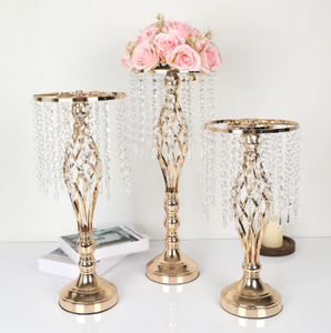Pha Lê bàn đám cưới centerpieces kim loại sắt hoa bình đứng nến chủ sở hữu đèn lồng lọ cho giáng sinh trang trí bên - Product Image 1