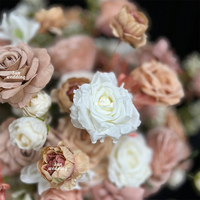 Sunwedding bola bunga oranye kuning elegan kayu manis merah muda mawar bunga buatan dekorasi pernikahan