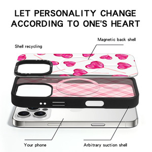 Custodia per telefono in acrilico con doppio magnete e logo personalizzabile per <span class=keywords><strong>iPhone</strong></span> 17 16 15 14 13, <span class=keywords><strong>cover</strong></span> posteriore magnetica rimovibile anti-caduta - Product Image 5