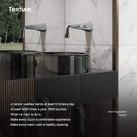 Robinet de lavabo mural en laiton au design minimaliste moderne, à poignée unique, céramique, eau chaude/froide, installation encastrée pour salles de bain
