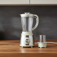 Blender électrique portable en acier inoxydable 1,6 L à 6 lames, mini mixeur multifonctionnel pour cuisine, presse-agrumes, moulin à sec, vente chaude