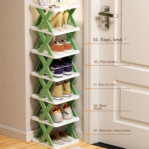 <span class=keywords><strong>Scarpiera</strong></span> Salvaspazio Piccola <span class=keywords><strong>per</strong></span> Ufficio Domestico Dormitorio Armadietto Portascarpe in Plastica Ispessita Antipolvere <span class=keywords><strong>per</strong></span> Soggiorno - Product Image 4