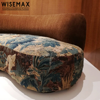 WISEMAX FURNITURE Canapé nordique élégant mobilier de salon trois places canapés longs canapé de salon en tissu incurvé pour hôtel maison