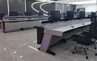 Bureau moderne personnalisé Mobilier technique permanent Composant d'espace à hauteur réglable Console de l'opérateur du centre de commande