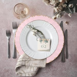 <span class=keywords><strong>Assiette</strong></span> de Présentation Rose en Plastique <span class=keywords><strong>Moins</strong></span> Chère avec Bordure Florale en Relief pour Mariages et Fêtes - Product Image 2