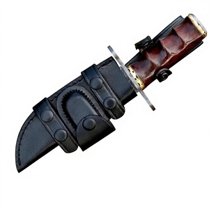 Custom Handmade Damascus Steel Clip Point Blade Bowie <b>Knives</b> With <b>Bone</b> <b>Handle</b> & Leather Sheath Hunting Camping OEM <b>Knife</b> - Product Image 5