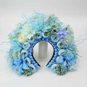 Diadema de Flores de Seda Rosa Estilo Chino Tradicional Dongchen Crafts para Hanfu, Bodas y Accesorios de Fotografía al Aire Libre - Product Image 2