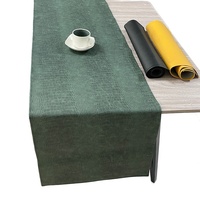 Chemins de table personnalisés en cuir PU jaune de luxe style français résistant à la chaleur pour décorations de fête de mariage Décoration intérieure
